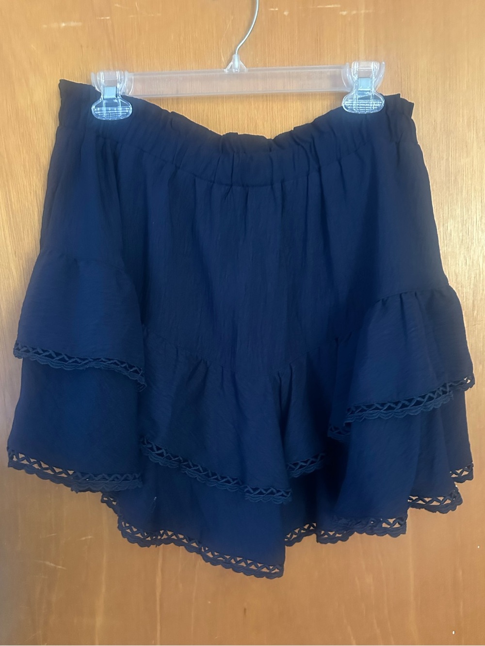LOMON Navy Blue Flowy Tiered Skort - Size XL